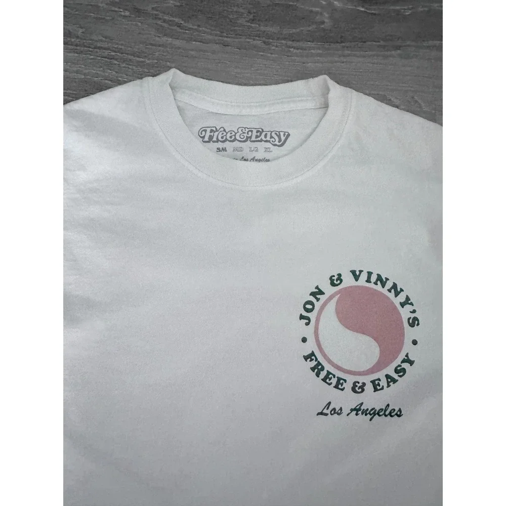 Free & Easy Jon & Vinny's Los Angeles T-Shirt White Mens Large L Streetwear - Picture 3 of 3
